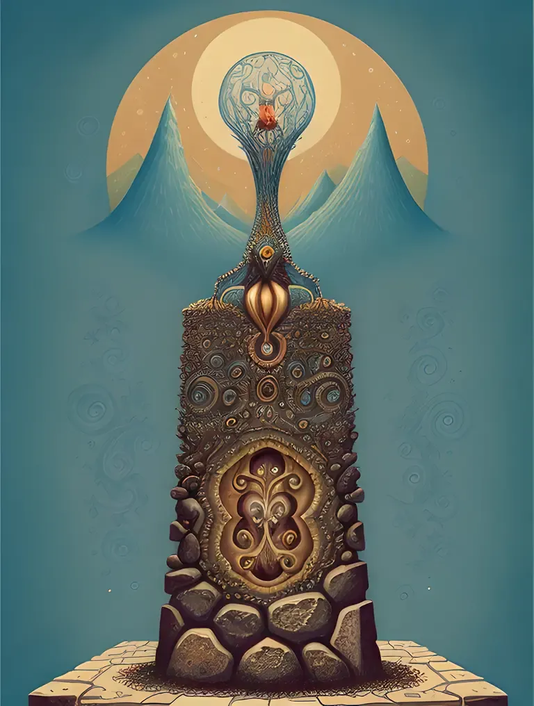 Fantastical Creature Emerges from Whimsical Stone