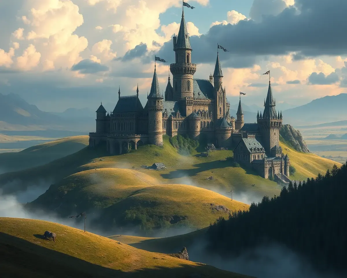 Fantasy Realm with Rolling Hills and Towering Castles on YCP