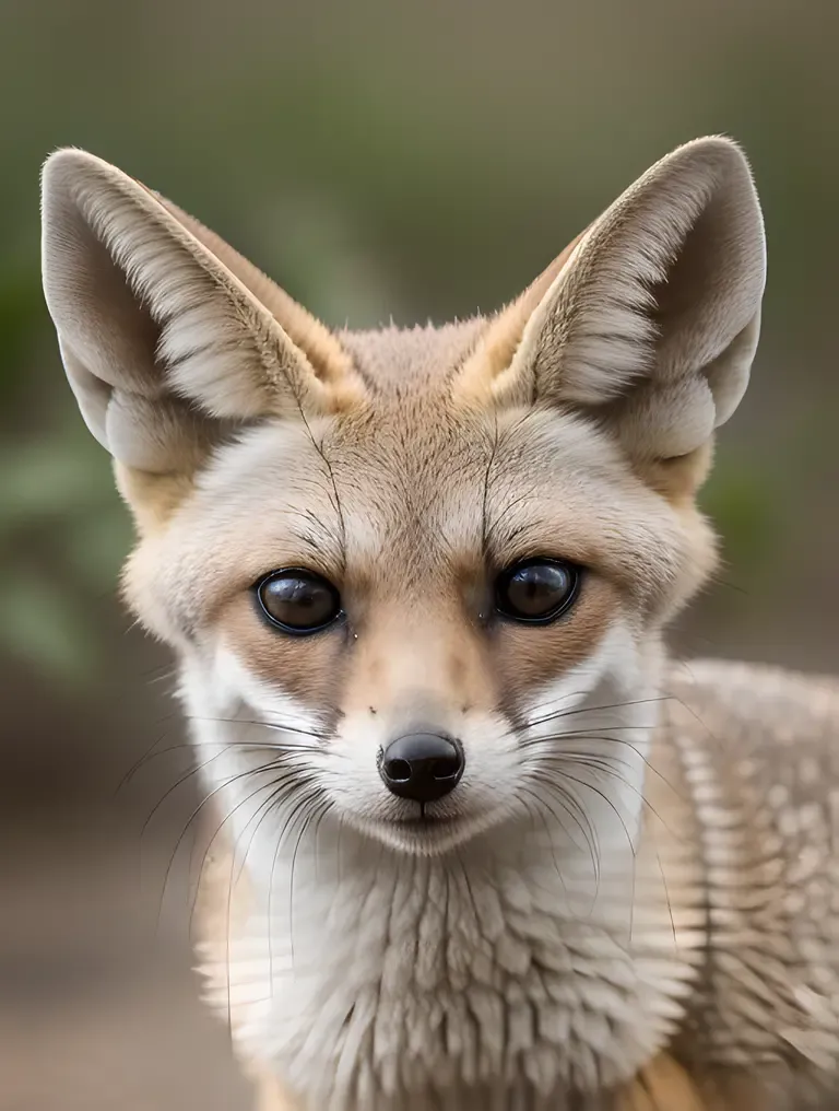 Fennec Fox Face Close-Up with Oversized Ears