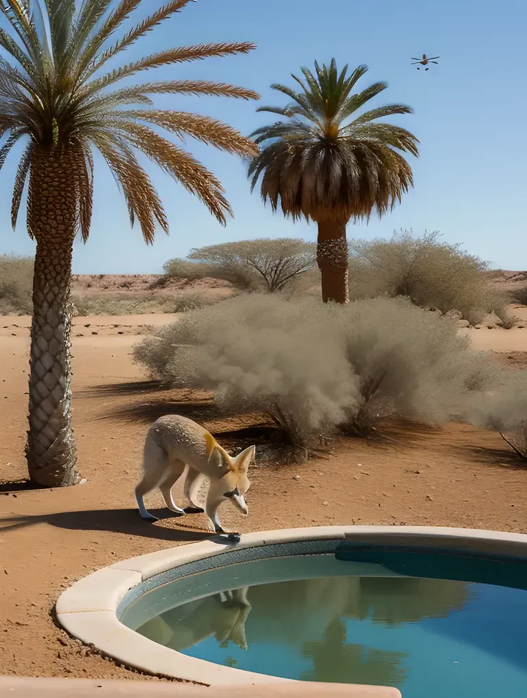 Fennec Fox Sniffs Out Oasis in Desert