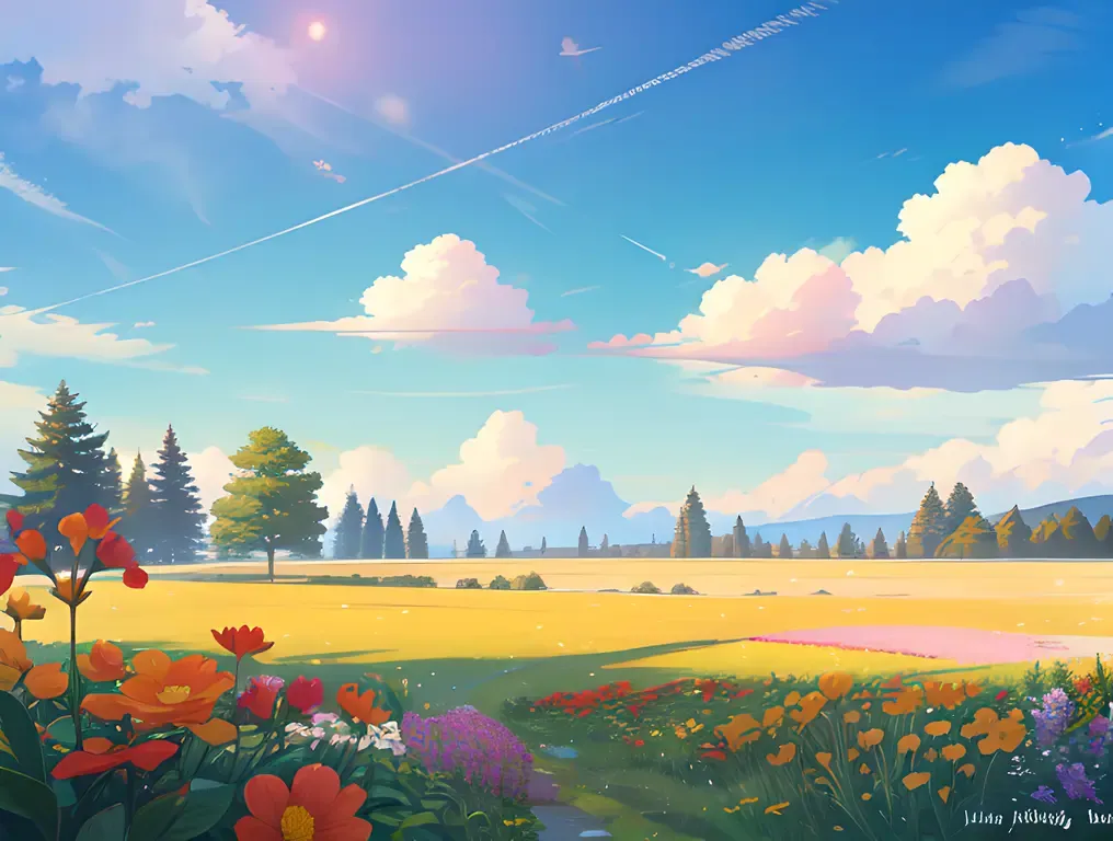 Field of Grasses with Playful Zzz in the Sky