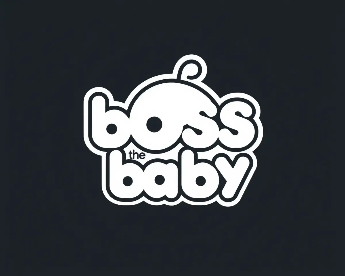 Flat Modern Boss Baby Logo with Bold Sans-Serif Font