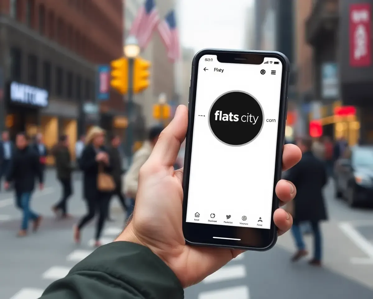 Flats City Com App on Smartphone Screen