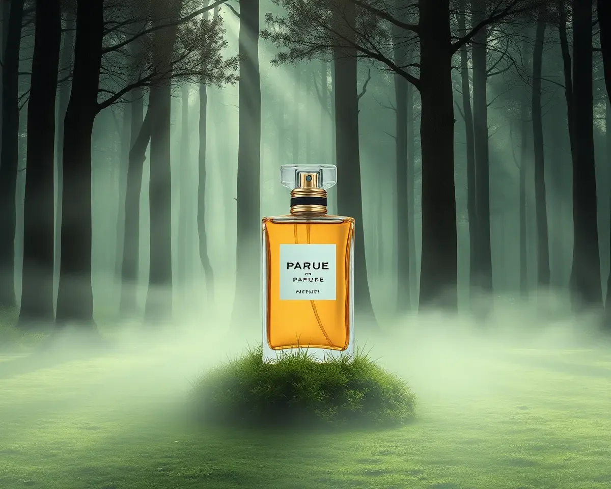 Foggy Forest Floor with Growing Perfume Bottle