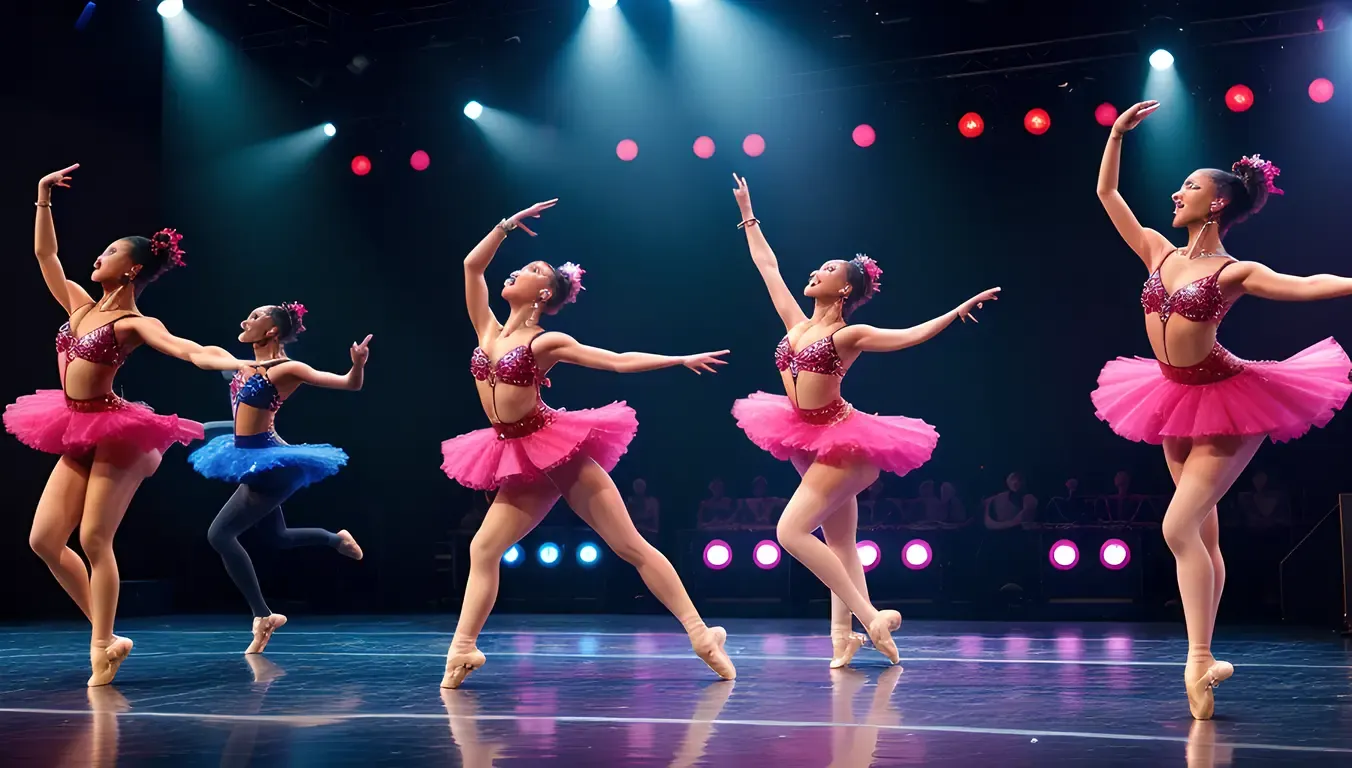Foursome Dancers Perform in Glittering Stage Show