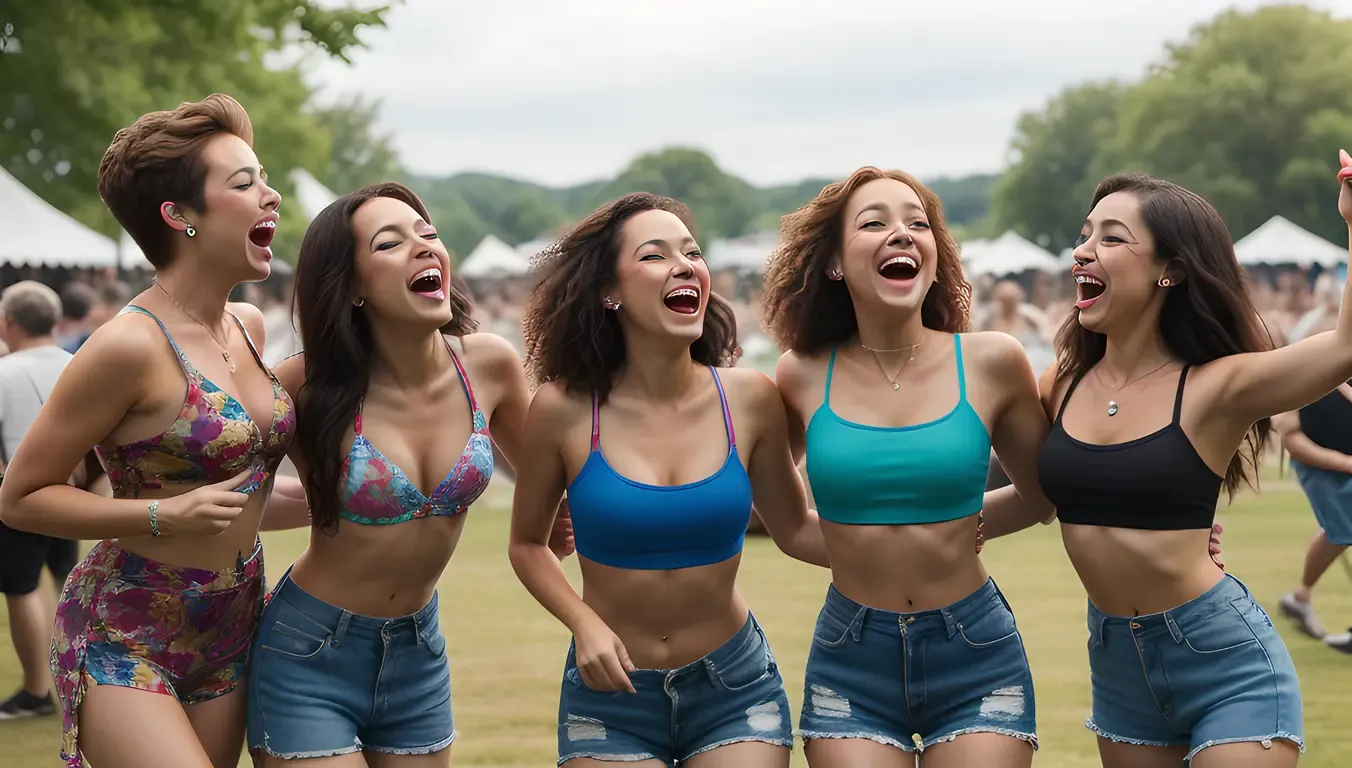 Foursome Friends Rock Out at Music Festival