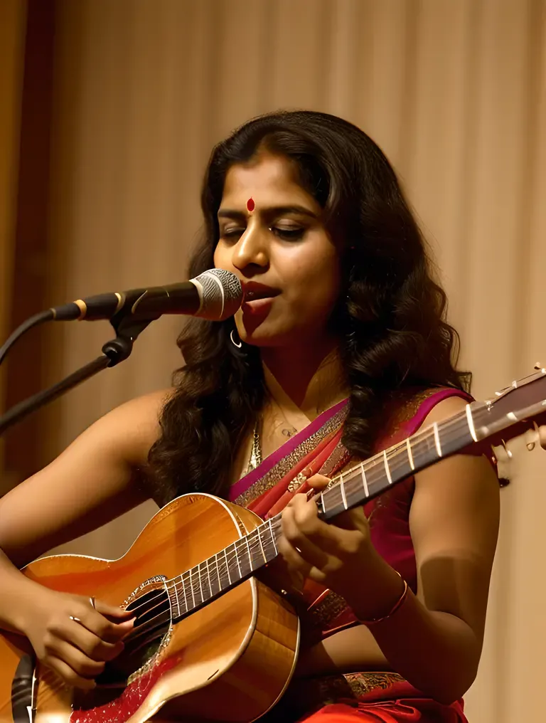 Free Indian Girl Plays Sitar with Passion