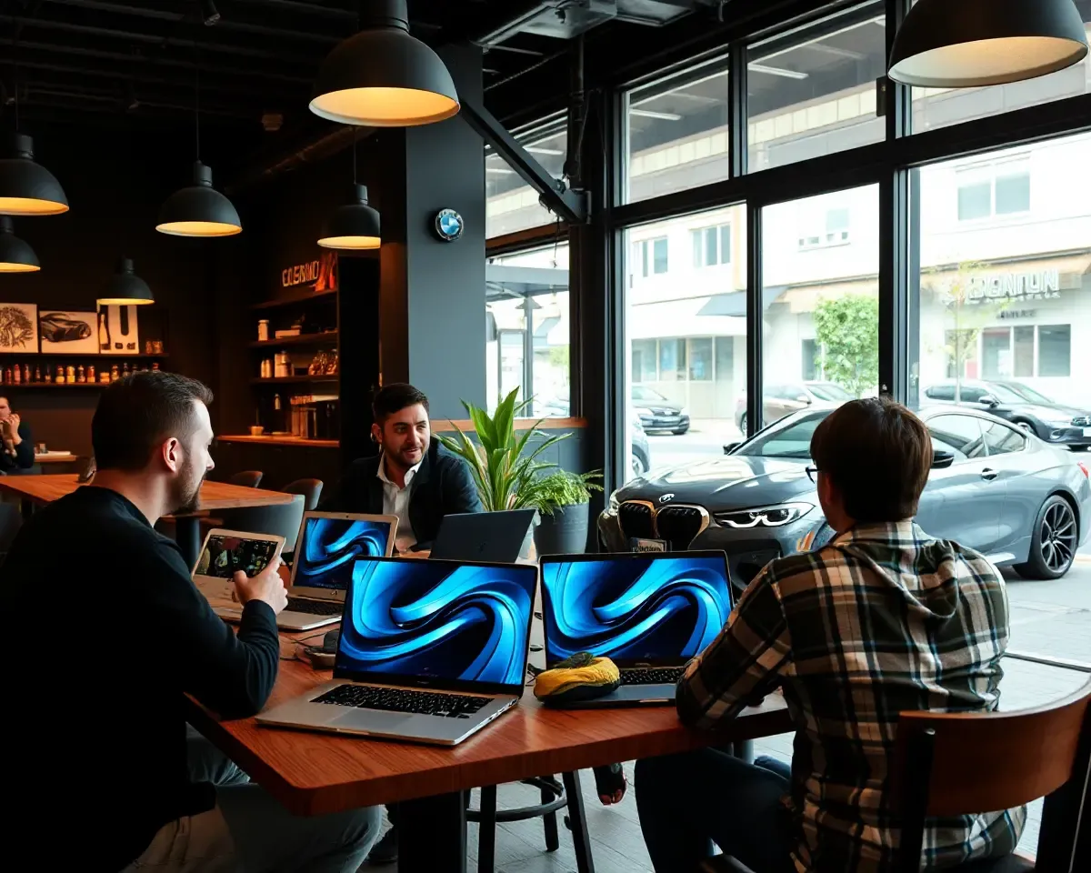 Friends Hanging Out with BMW M4 Wallpaper on Laptops
