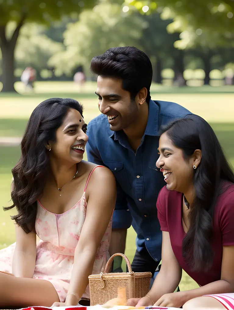 Friends Having Picnic with Ritika in Park