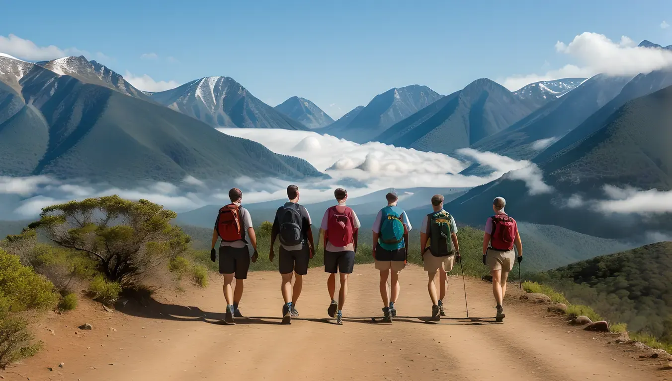 Friends Hike Kambi Trail Amidst Misty Mountains