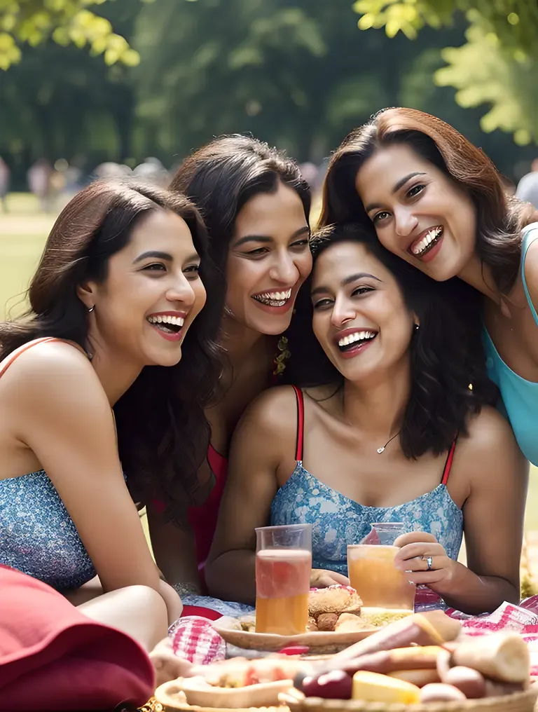 Friends Laugh and Chat in Burkha Outing