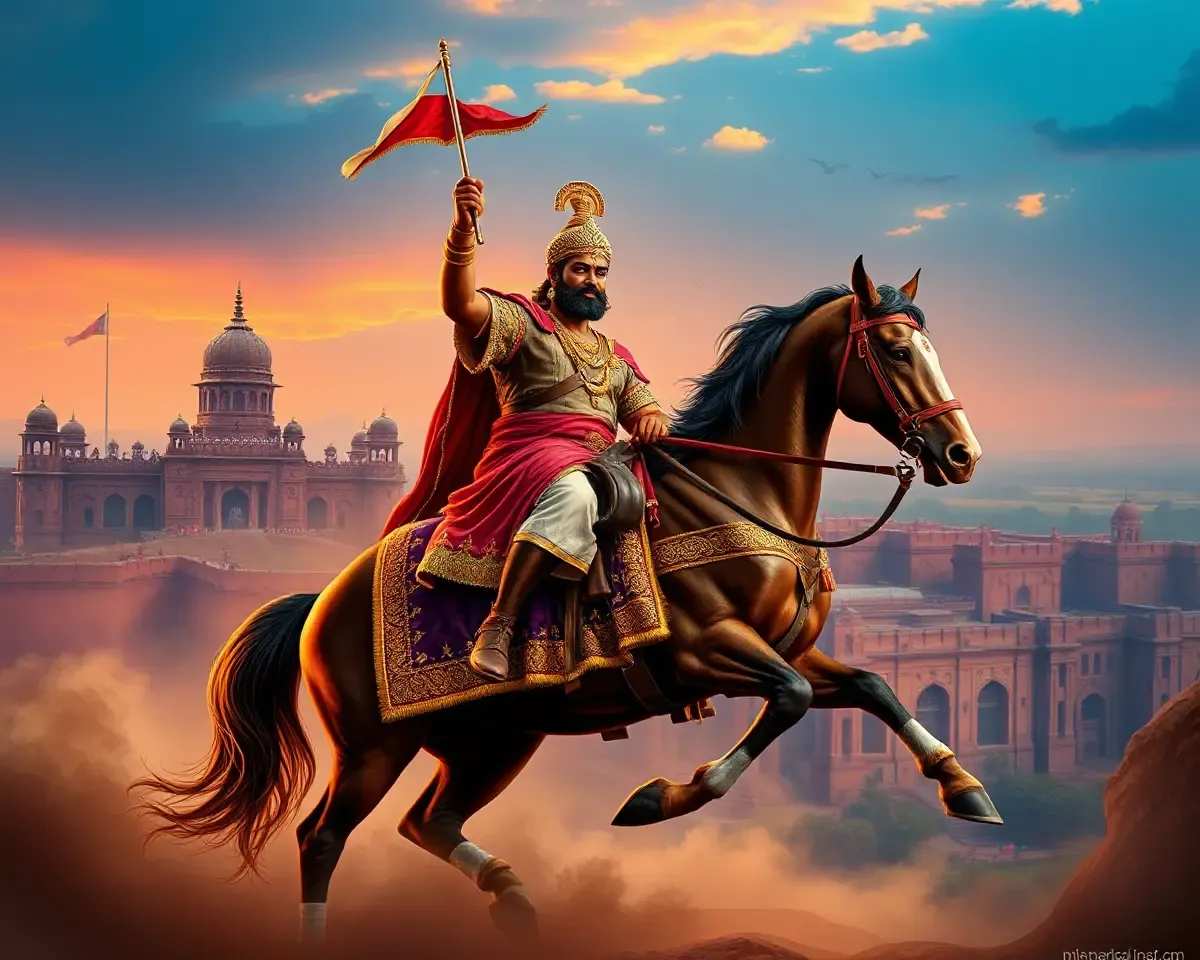 Full HD Shivaji Maharaj PNG Image with Majestic Maratha Empire Background