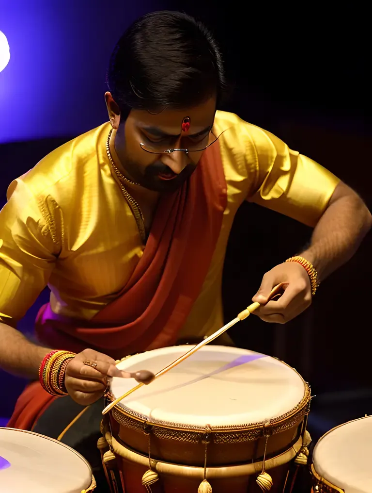 Fusion Mridangam Drum with Electronic Elements