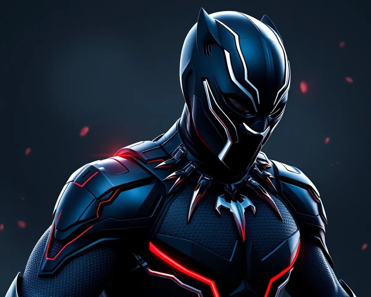 Futuristic Black Panther Suit for Laptop Wallpaper 4K