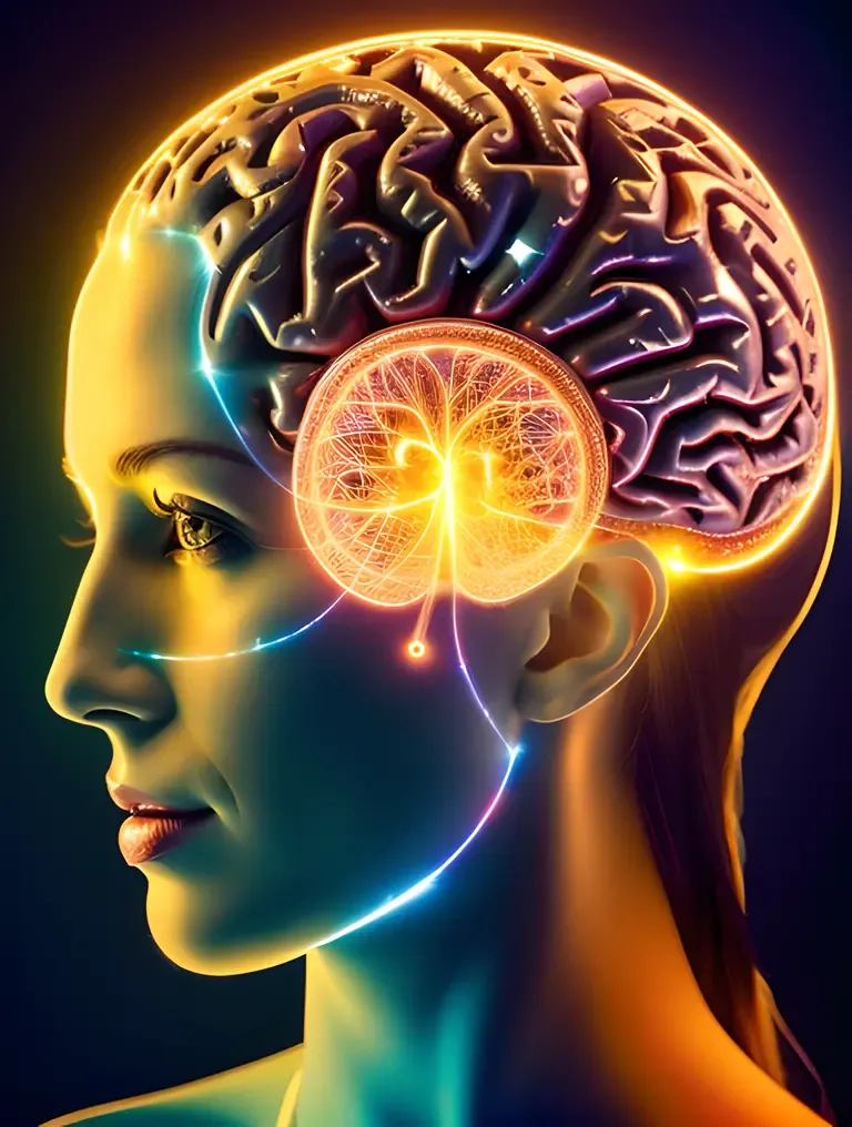Futuristic Brain Tessellation Representation