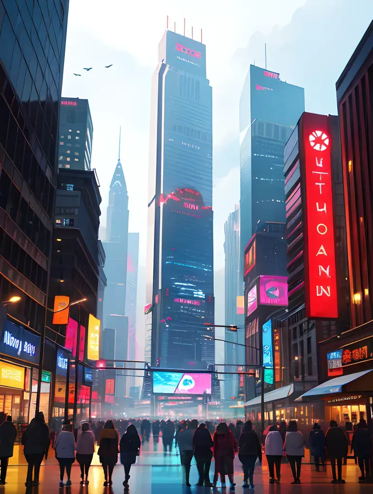 Futuristic Cityscape with Giant PS5 Pro Console Displayed Prominently