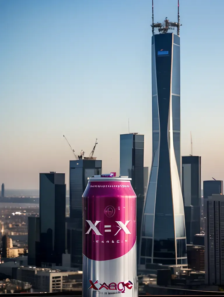 Futuristic Cityscape xx emage Advertisement on Billboard