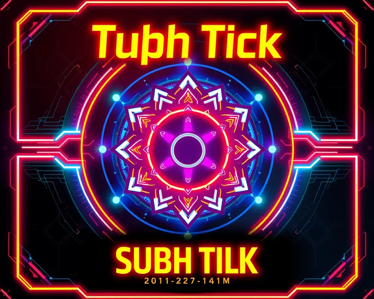 Futuristic Shubh Tilak Design with Neon Lights
