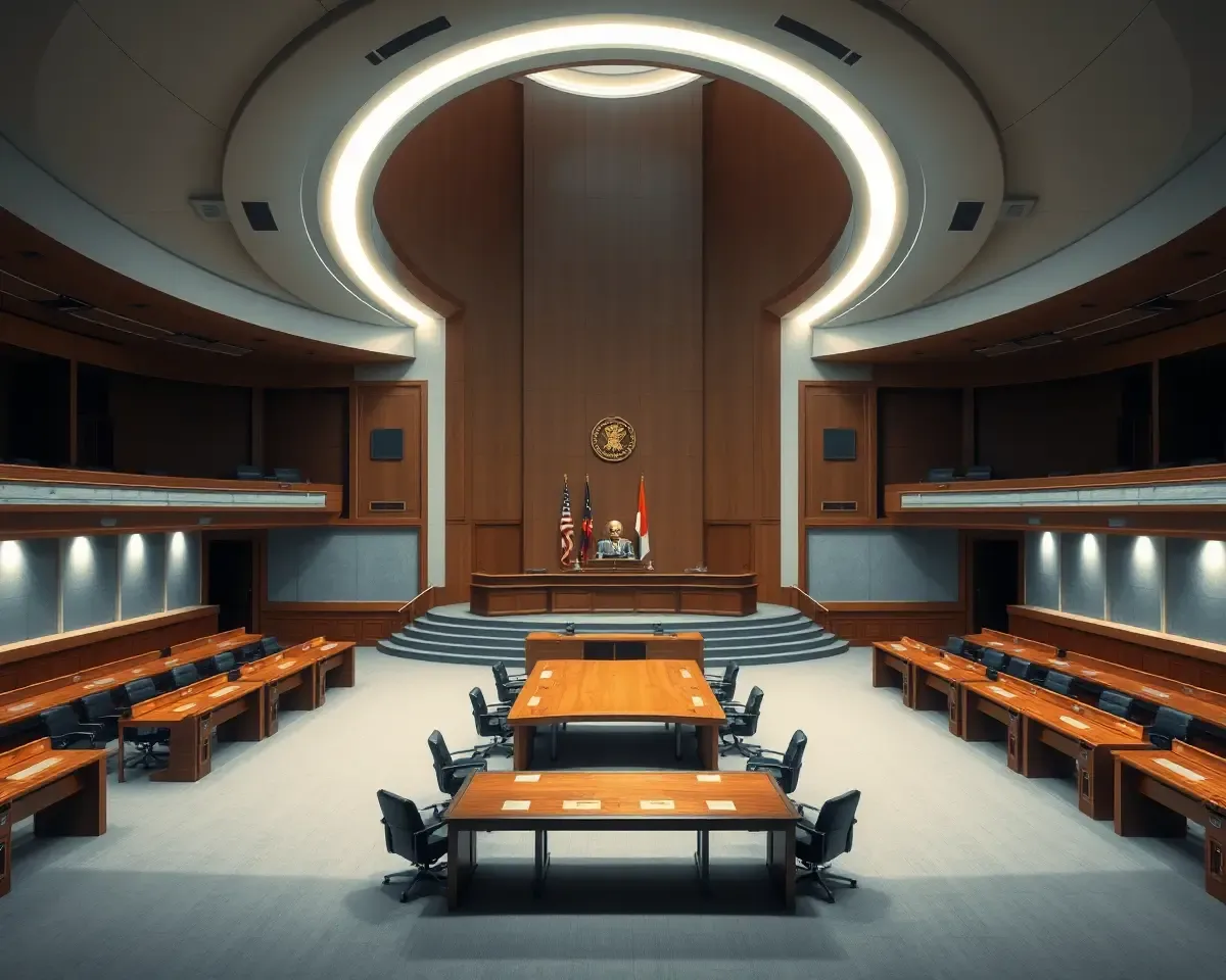Futuristic Supreme Court of India Courtroom Rendering