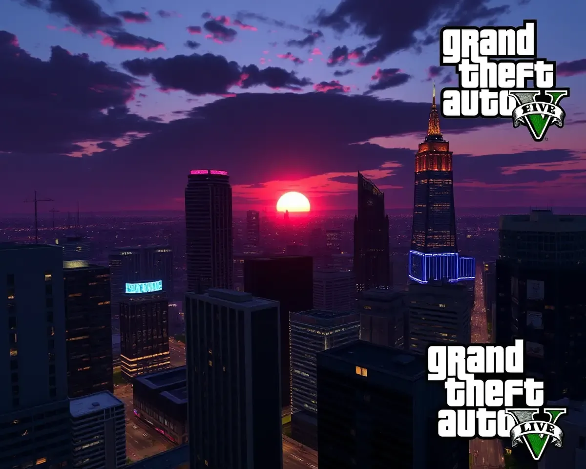 GTA Wallpaper HD: Sunset over Los Santos Cityscape in HD