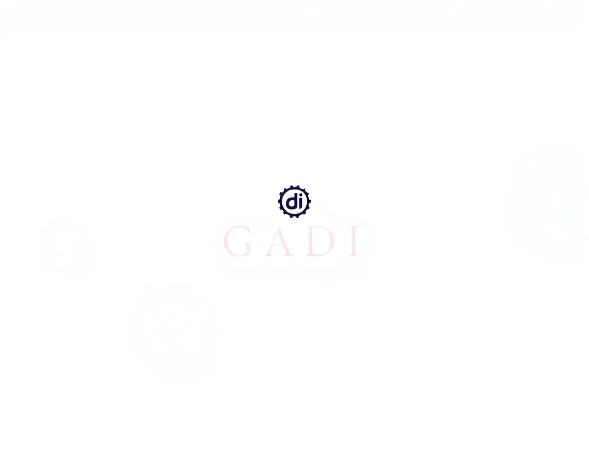 Gadi Poster Design: Minimalist Logo with Subtle Mechanical Pattern