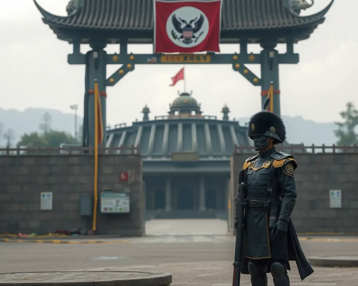 Gajak Standing Guard at Heavily Fortified Military Base