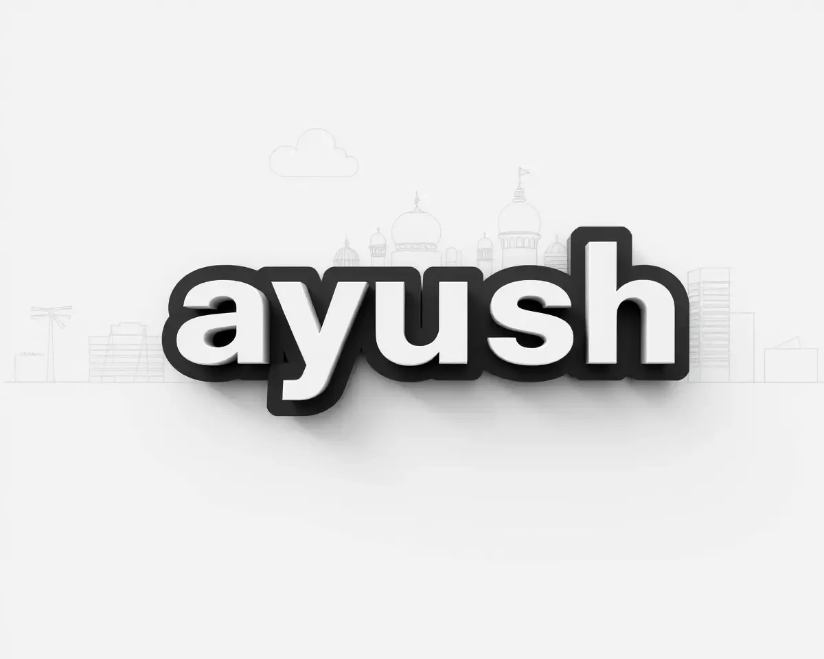 Geometric **Ayush** in Minimalist Cityscape