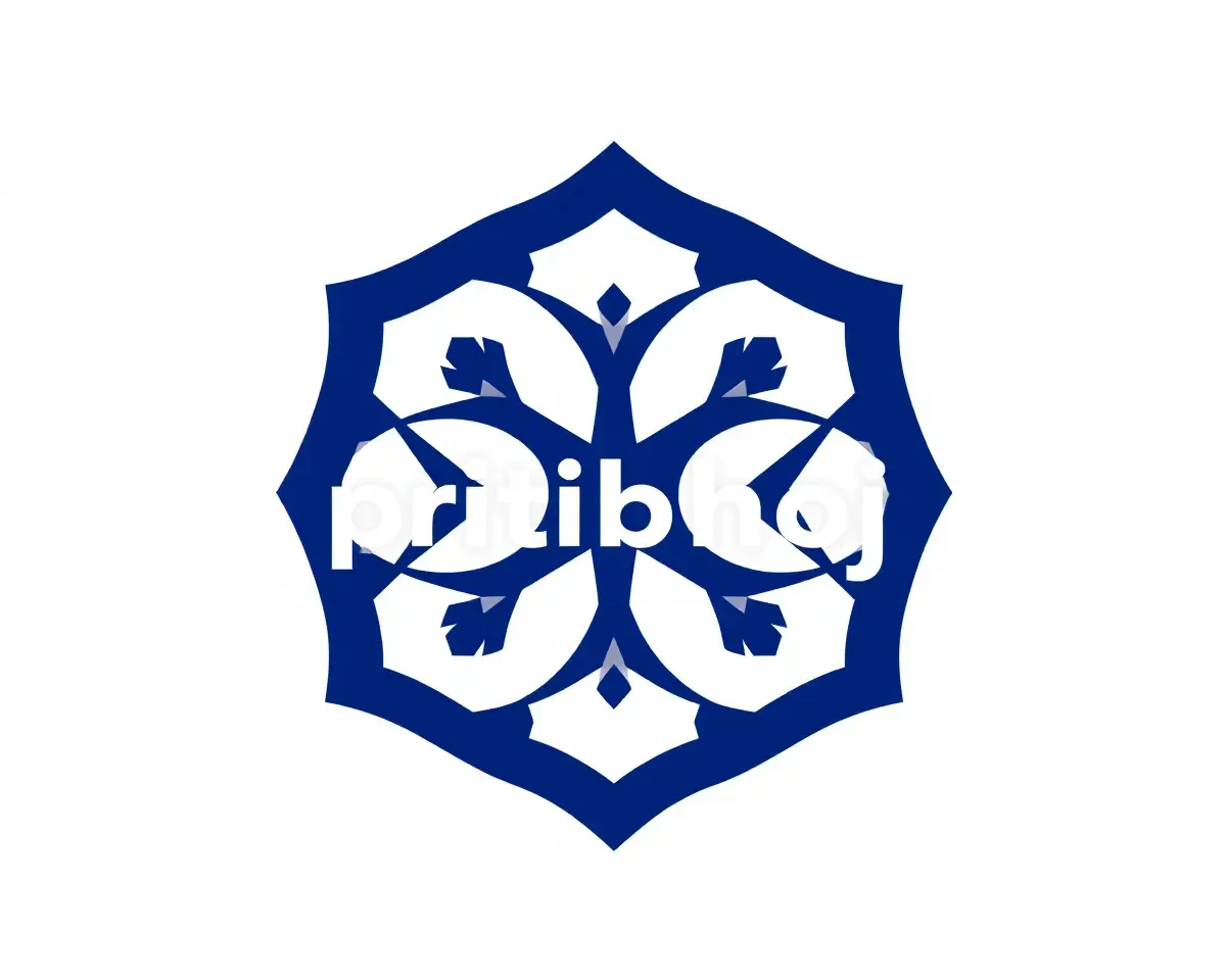 Geometric Pritibhoj Logo with Pattern Overlay