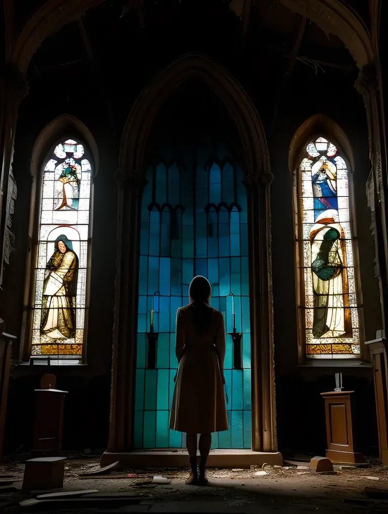 Ghost Girl Pic: Abandoned Church Haunting Beauty