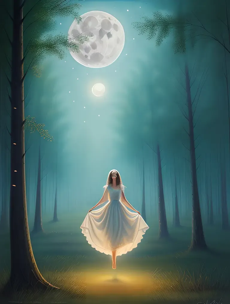 Ghost Girl Pic: Ethereal Forest Floating Beauty