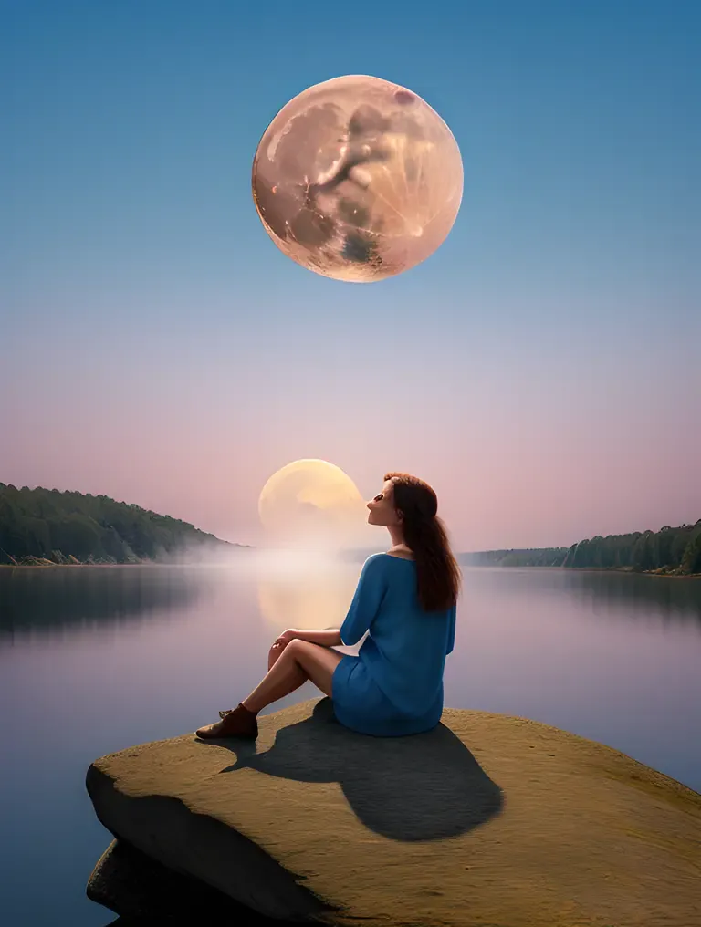 Ghost Girl Pic: Mystical Lake Cliff Enchantment