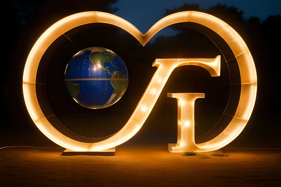 Glowing Alphabet Globes Hover Above Earth