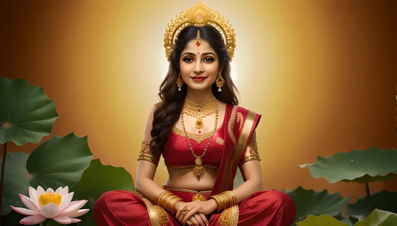 Goddess Lakshmi's Radiant Smile in Beautiful Image