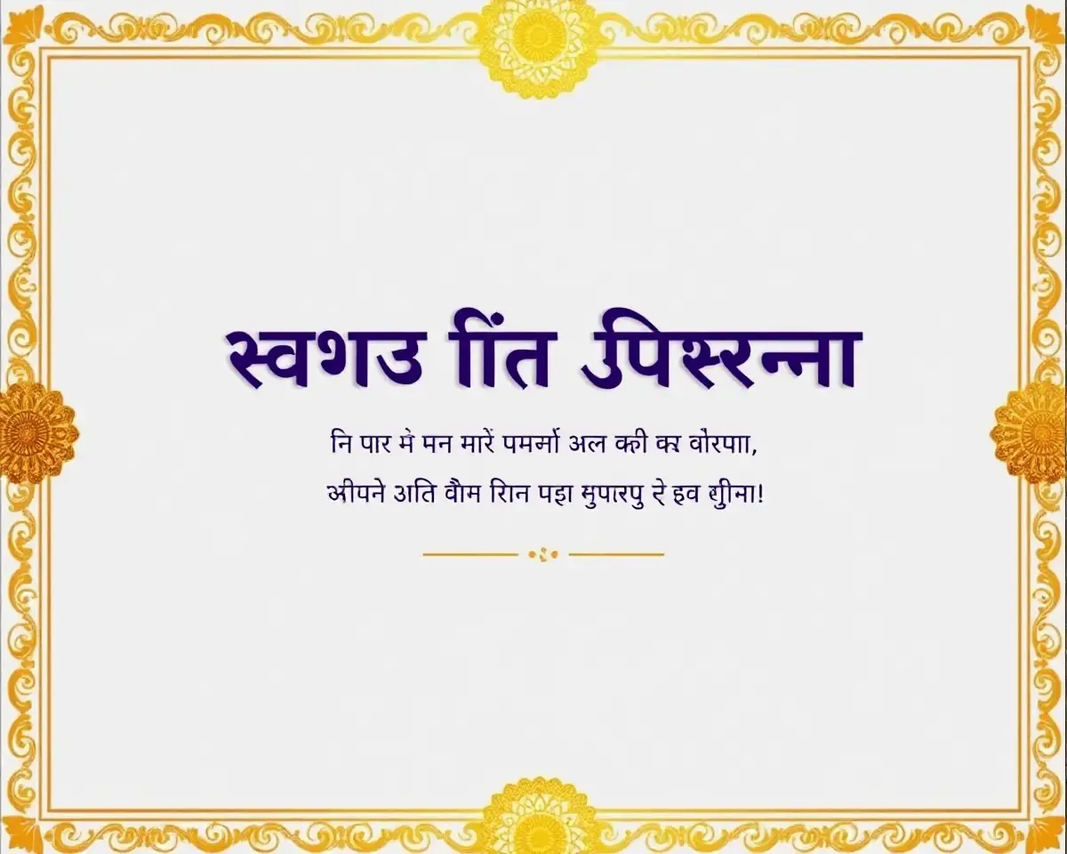 Golden Border Invitation Card with Mata Ka Jagran Text