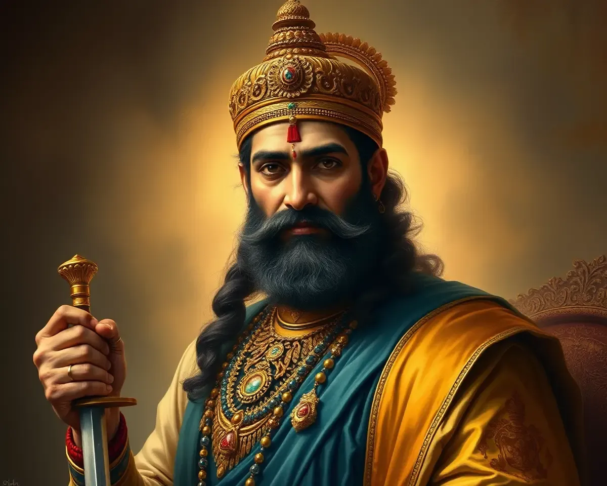 Golden Glow Surrounds Chhatrapati Shivaji Maharaj's Royal Portrait