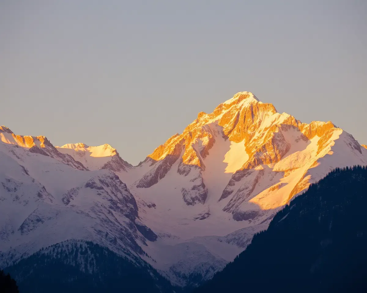 Good Morning Image Shukrawar: Majestic Mountain Range with Golden Sunrise Glow