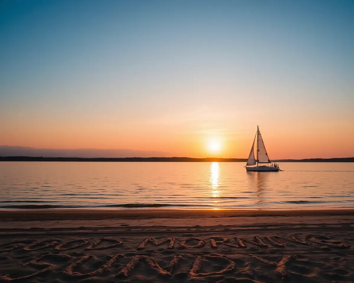 Good Morning Sunday: Beautiful Sunrise Over Calm Lake