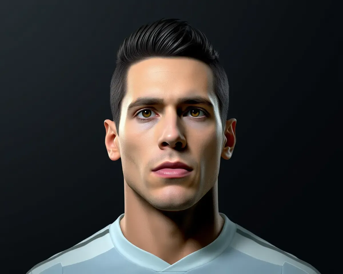 Gradient CR7 Face with Football Texture Portrait