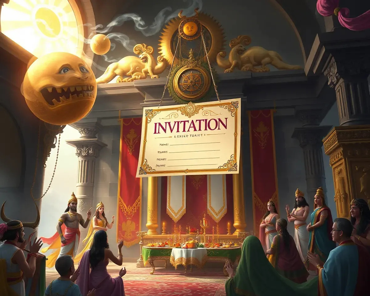 Grand Feast in Sundarkand: Fantastical Invitation to Celestial Gathering