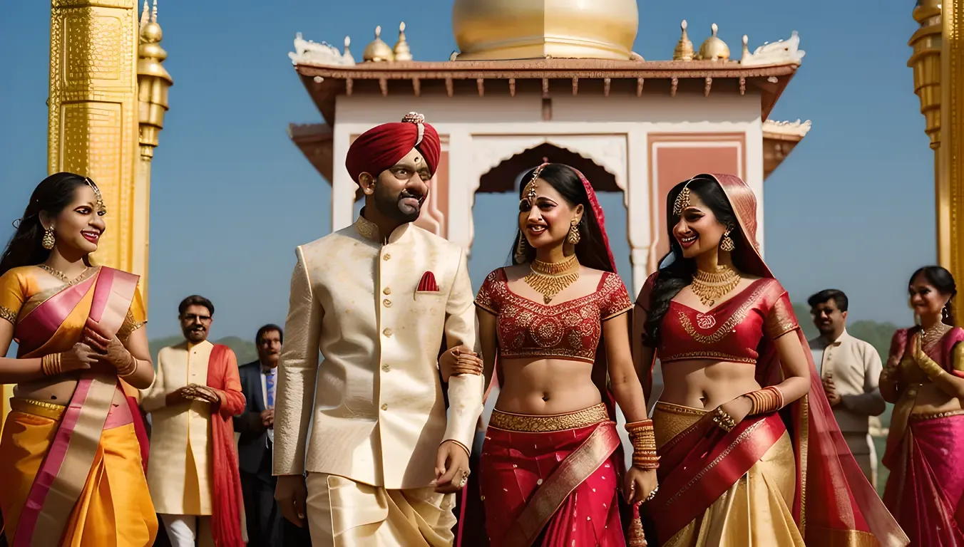 Grand Kushti Wedding with Palace or Temple Backdrop