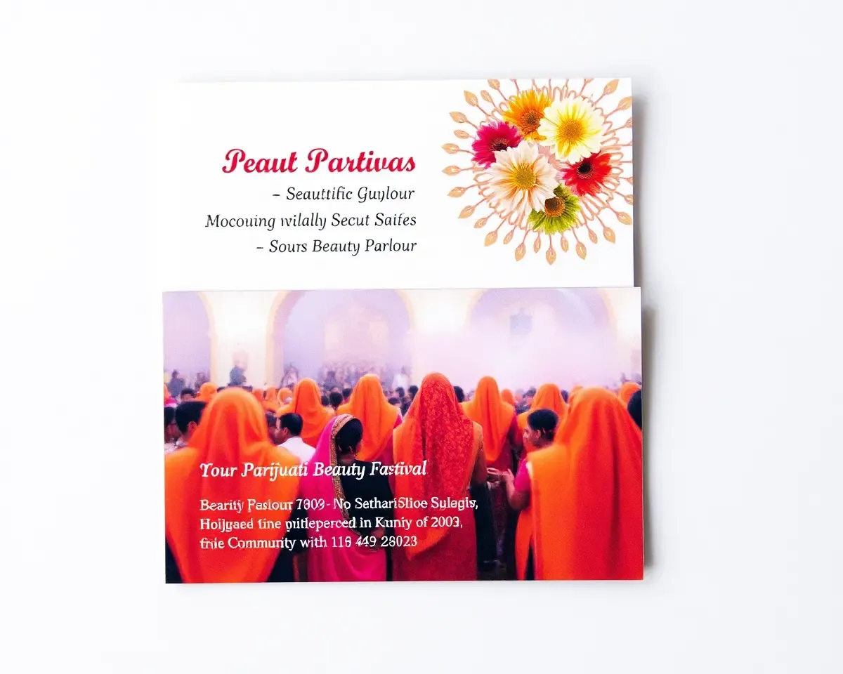 Gujarati Festival Beauty Parlour Visiting Card