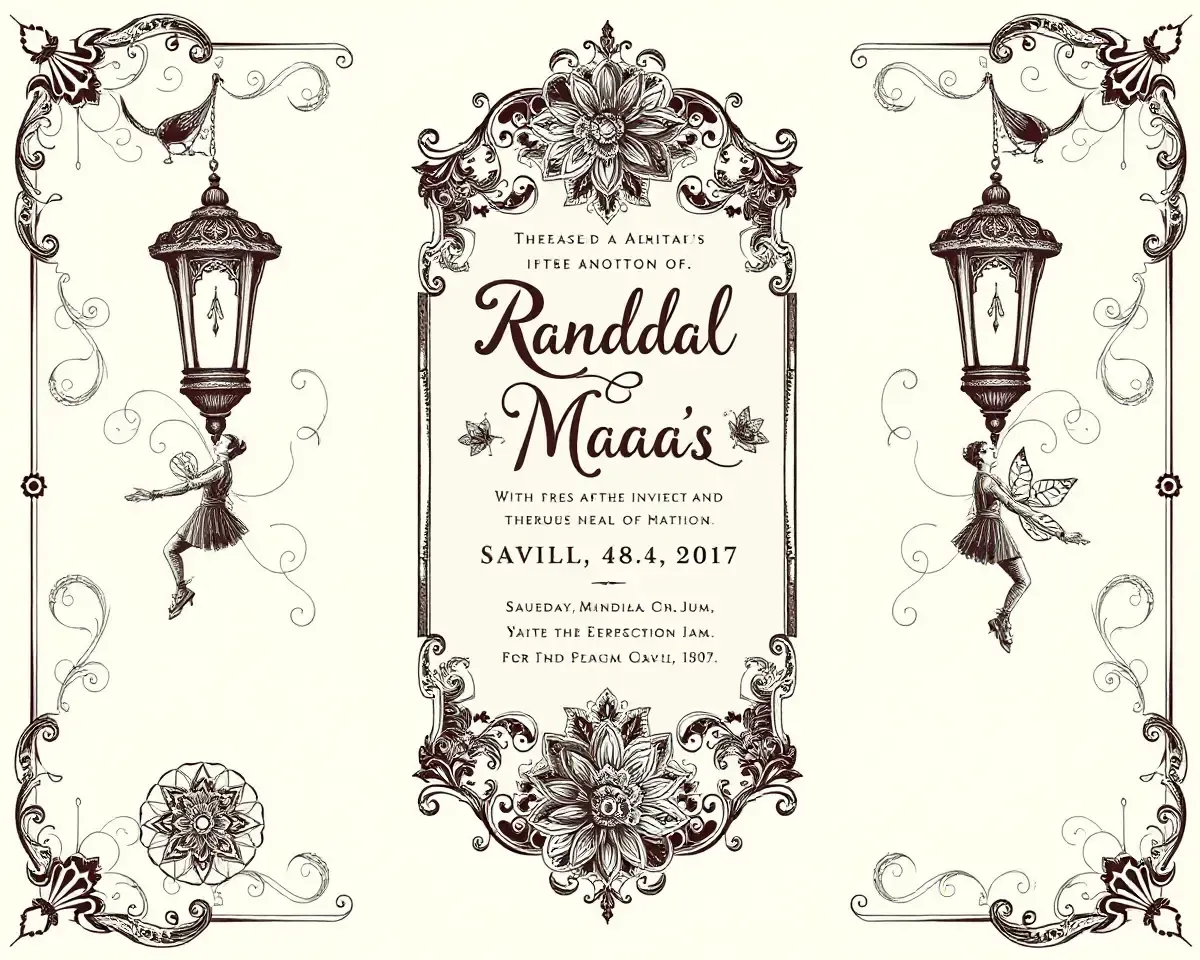Hand-Drawn Illustration of Randal Maa's Invitation Card with Vintage Flair