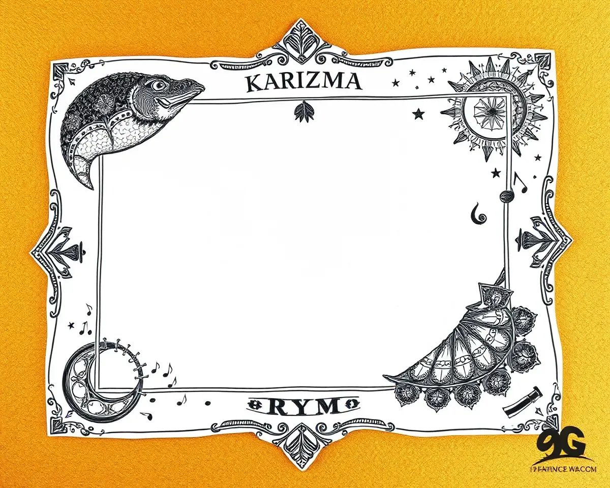 Hand-Drawn Karizma Album Frame with Intricate Patterns