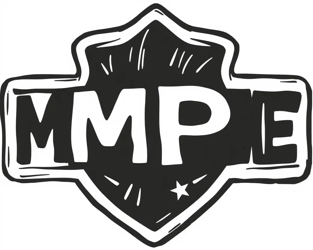Hand-Drawn MP Police Logo with Bold Lines