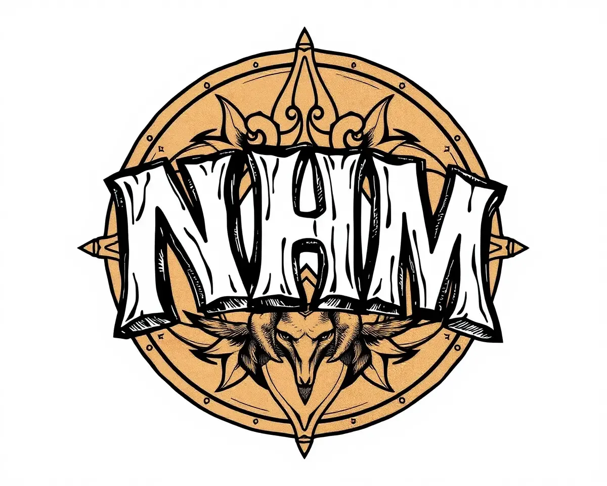 Hand-Drawn NHM Logo with Intricate Details
