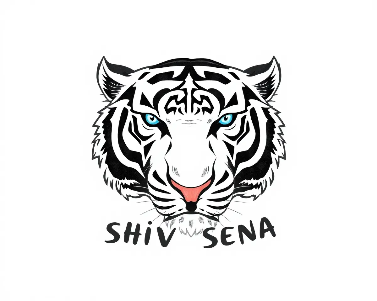 Hand-Drawn Watercolor Shiv Sena Tiger Logo Design