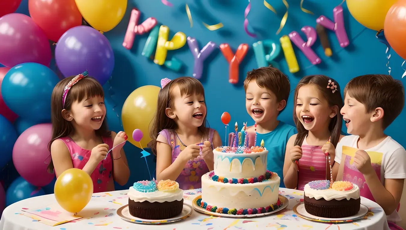 Happy Children Devour Black Forest Cake Delight