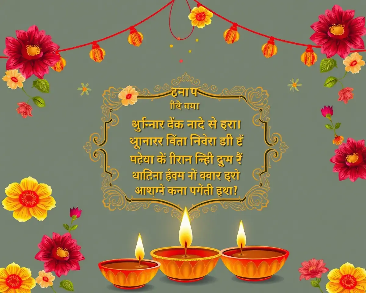Happy Dhanteras Wishes in Gujarati on Beautiful Greeting Card