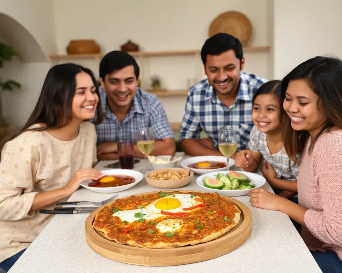 Happy Family Enjoying Lazy Sunday Brunch with Egg Bhurji