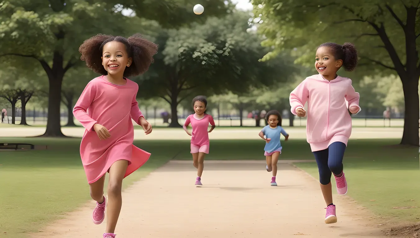 Happy Girl Plays with Ball in Pink Burkha
